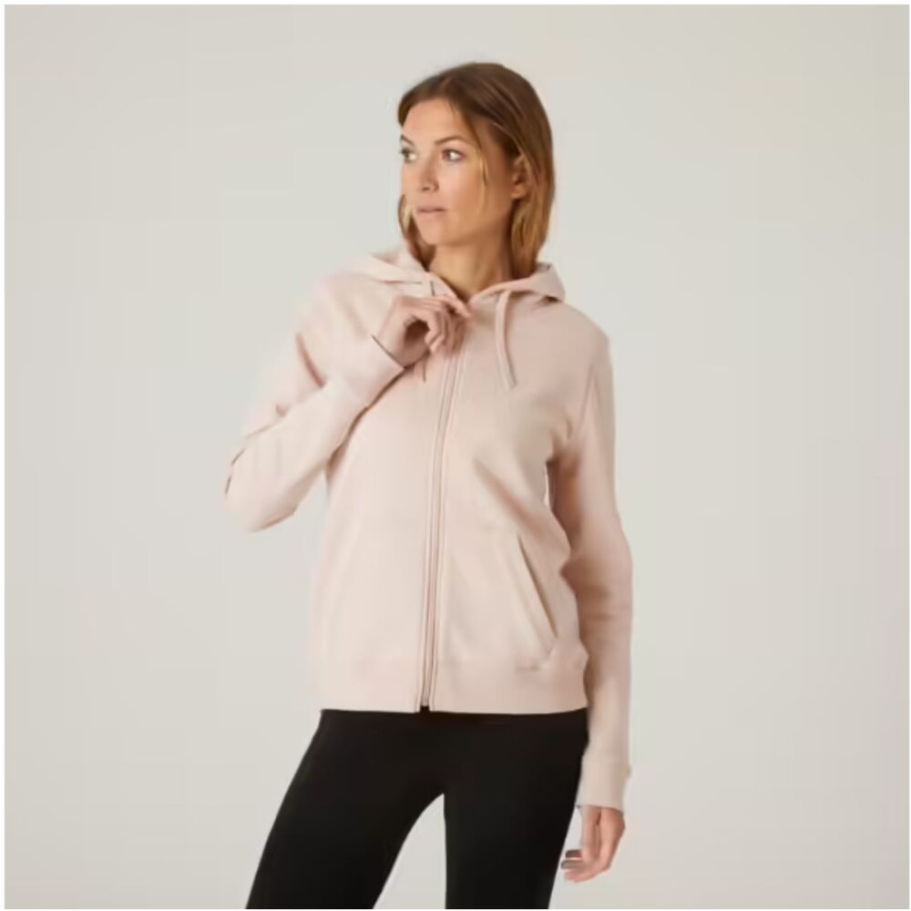 Decathlon Women's Zip-Up Fitness Hoodie 500 - Pink M VGUC